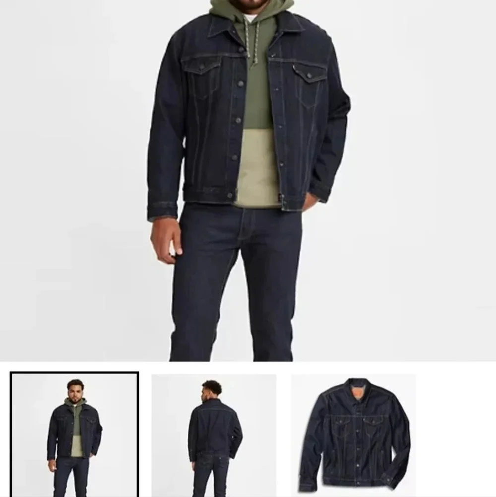 New Levi's Trucker Jean Jacket in Indigo Blue Mens XXL Classic Streetwear - Picture 2 of 9
